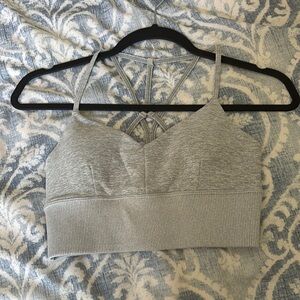 ALO Yoga Gray Sports Bra with Lace Detail
